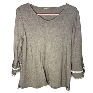Chico's Top Women's Size 1 - Medium Bell 3/4 Length Sleeve Cruise Vacation Fun